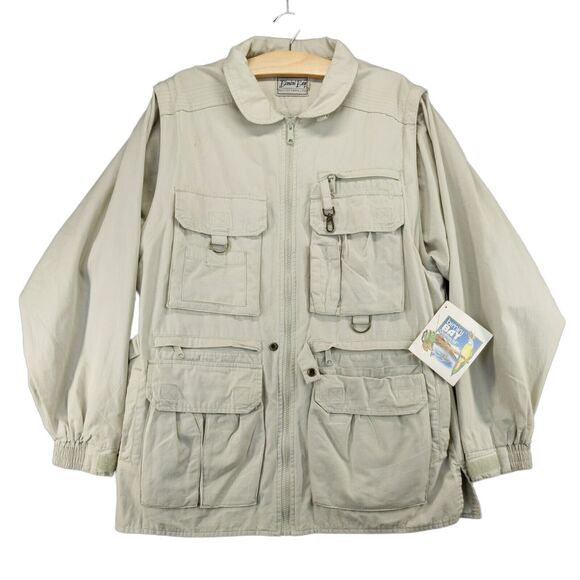 Bimini Bay Expedition Jacket SZ M Gray Sand 21W 30L Cargo Pocket Full Zip W/Tags - Picture 1 of 12